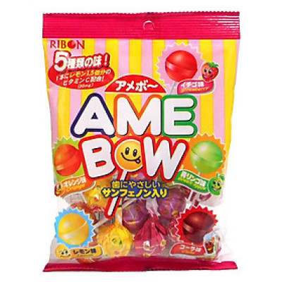 Kẹo mút Ame Bow vị trái cây gói 120gr (12 cây)