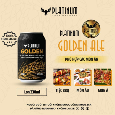 Bia Thủ Công Platinum Golden Ale Lon 330ml 5% Chính Hãng Bán Chạy Nhất