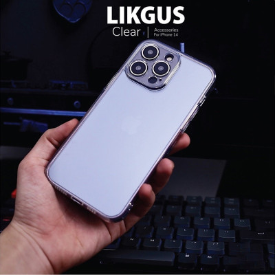 Ốp lưng trong suốt chống sốc bảo vệ camera cho iPhone 14 Pro Max / 14 Pro / iP 14 hiệu Likgus - Trang bị đệm khí 4 góc, viền TPU chống trầy xước, lưng PC cường lực chống sốc - Hàng nhập khẩu