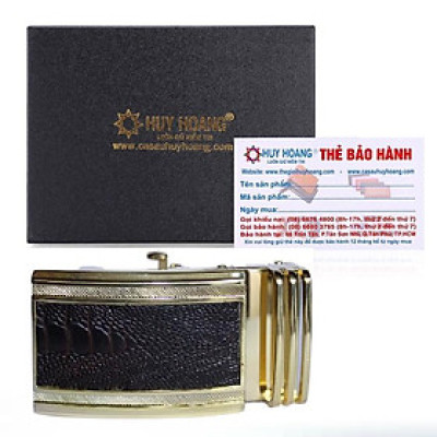 HT9414 - Đầu khóa da đà điểu Huy Hoàng 4 phân đầu vàng màu nâu đất