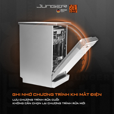 Máy rửa bát Junger DWJ-450 Dung tích 10 bộ Phím bấm cơ Hàng Chính Hãng Bảo Hành 24 Tháng