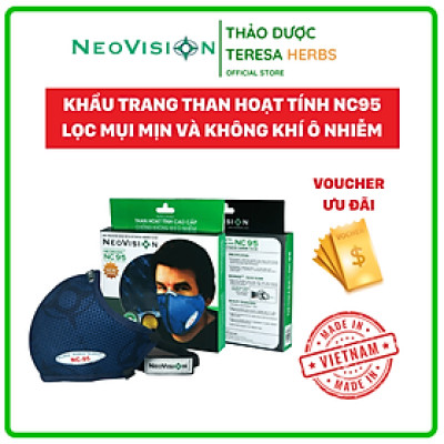 Khẩu trang (Combo 05) - Khẩu trang than hoạt tính kháng khuẩn NeoVision NeoMask NC95 chuẩn N95 (Thun qua gáy-Có hộp) - Ngăn ngừa bụi mịn PM2.5, lọc khuẩn BFE >95% (Được cấp bởi Nelson Lab), kháng giọt bắn ngăn ngừa vi khuẩn, có thể giặt tái sử dụng