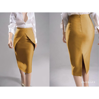 Chân váy bút chì với chi tiết vạt đáp chéo SK017M