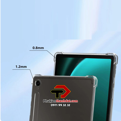 Ốp lưng cho SamSung Galaxy Tab S9 FE trong suốt chống sốc chính hãng GreenCase - Hàng chính hãng