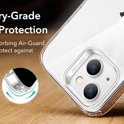 Ốp Lưng dành cho iPhone 14 Pro / 14 Pro Max/ 14/ 14 Plus/  ESR Project Zero Clear Case Trong Suốt Chống Ố Vàng - Kèm Combo Kính Cường Lực Màn Hình và Camera- Hàng Chính Hãng