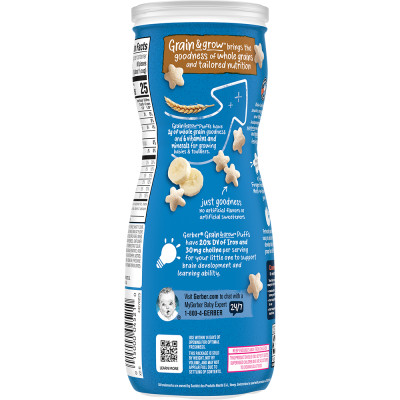 Thực Phẩm Bổ Sung Bánh Ăn Dặm Gerber Puffs vị Chuối 42g dành cho trẻ trên 8 tháng tuổi