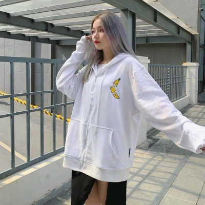 Áo khoác hoodie CHUỐI BANANA nỉ ngoại ulzzang đôi nam nữ unisex form rộng dây kéo zip dày giá rẻ đẹp