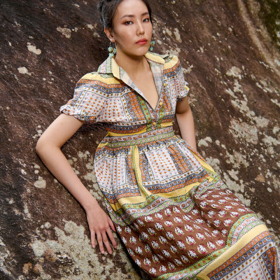 Đầm Sơ Mi Linen Bohemian DRE228 thời trang thiết kế Hity