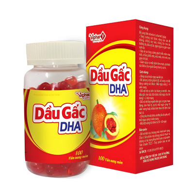 ￼Dầu gấc DHA Vinaphar - Hộp 100 viên - Tăng cường sức khỏe, nâng cao sức đề kháng, chống oxy hóa, chống lão hóa