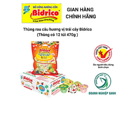 Rau Câu Hương Vị Trái Cây Bidrico ( Thùng 12 túi 470g )