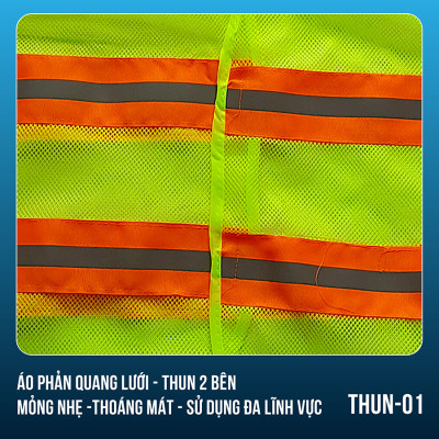 Áo phản quang lưới thun 2 bên thoáng mát, bền, đẹp - Mã THUN01