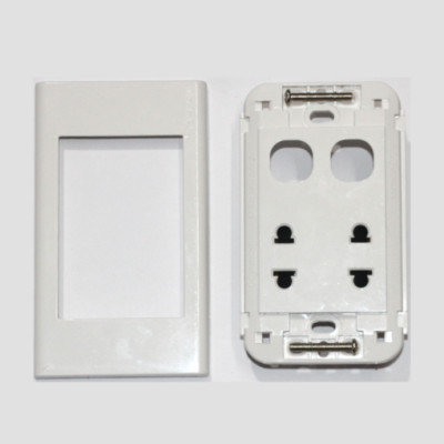 Ổ cắm đôi 2 chấu + 2 module hạt tròn Sino Vanlock S18U2XX