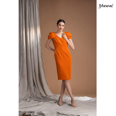 Đầm tay hoa hồng Maxivic M062314