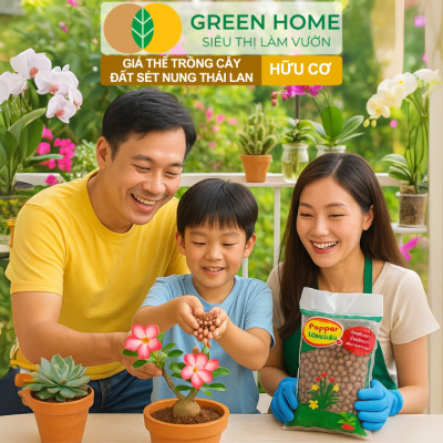 Đất Sét Nung Trồng Cây Greenhome, Bao 6lít, Thái Lan, Trồng Sen Đá, Phong Lan, Sứ, Thuỷ Canh, Chống Mọc Cỏ, Thoáng Khí