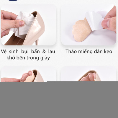 Lót gót giày 4D hình cánh bướm có mặt gai silicone chống trầy rách da và chống tuột gót chân - buybox - BBPK70