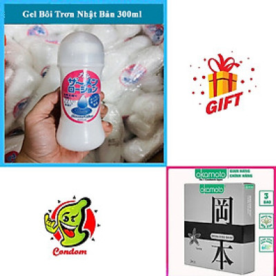[TIN ĐƯỢC KHÔNG] Gel Bôi Trơn Nhật Bản 300ml + Bao Cao Su Okamoto 3 Cái - Hàng Chính Hãng 100% - Che Tên Sản Phẩm 