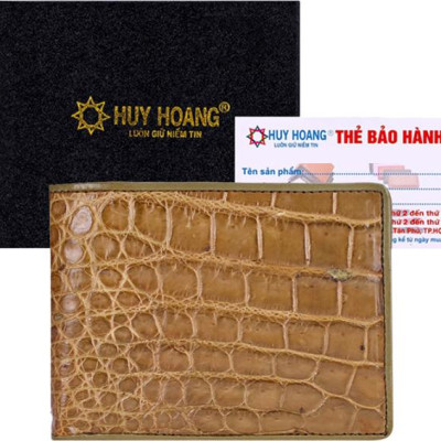 Ví Nam Da Cá Sấu Huy Hoàng HT2284 (12.5 x 10 cm) - Rêu