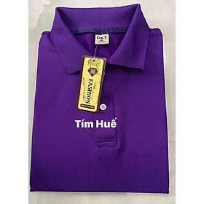 Áo Thun vải cá sấu trơn NAM- NỮ  Không Nhăn không  xù lông ( từ 40kg -95kg ) Màu Tím Huế