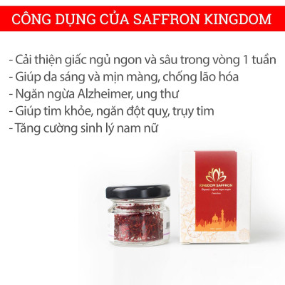 Combo 5 hộp (hộp/1gr) nhụy hoa nghệ tây Kingdom Herb, saffron Iran chính hãng super negin thượng hạng (Tặng táo đỏ Tân Cương 55g, bình nước và nhíp gắp)