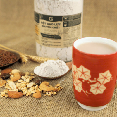 Bột Gạo Lứt Nguyên Chất GUfoods (Hũ 250g, 500g) - Tiện Lợi, Healthy, Dễ Tiêu Hoá, Eat Clean, Thực Dưỡng, Thuần Chay, Nấu Cháo