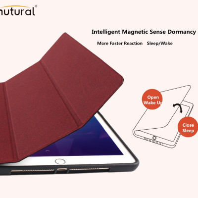 Bao da ipad pro 11 inch 2018 hiệu Mutural có khay cài bút_ màu đỏ_ hàng nhập khẩu