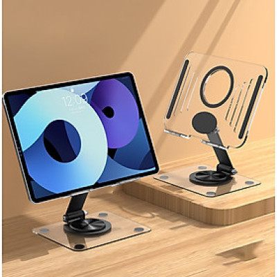 Kệ đỡ giá đỡ đế tản nhiệt cho ipad máy tính bảng hợp kim nhôm gấp gọn xoay 360 độ nhiều nấc độ cao - Hàng chính hãng