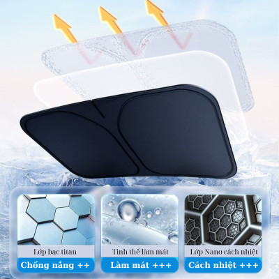 BẠT CHỐNG NẮNG PHÍA TRONG KÍNH LÁI Xe Ô Tô | Bảo Vệ Nội Thất Bên Trong xe, Giảm Nhiệt Độ, Chống Tia UV, Cực Tím