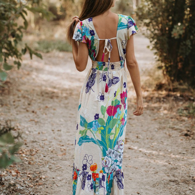 Maxi Đuôi Cá Hở Lưng Cotton Isla Bonita