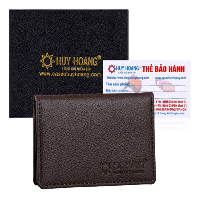 HJ9101-02-03 - Ví đựng namcard da bò Huy Hoàng màu da, đen, nâu