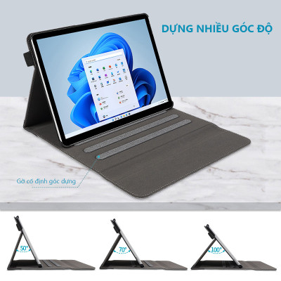 Bao Da dành cho Microsoft Surface Pro 12/11/10/9/8/7/Surface Go 1/2/3 Zaki Kẻ Sọc - Hàng Nhập Khẩu