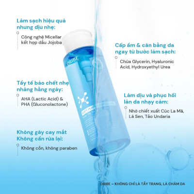 Nước tẩy trang Oribe làm sạch sâu dịu nhẹ không cay mắt cho mọi làn da 300ml