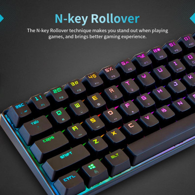 68 Phím Magic-Refiner MK đèn nền RGB Bảng kim loại 