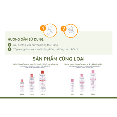 Nước tẩy trang Evoluderm Eau Micellaire 500ml