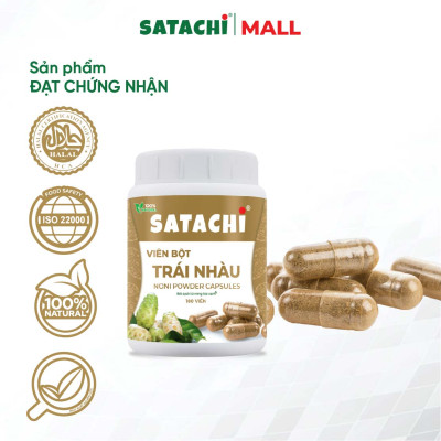 Viên Bột Trái Nhàu Nguyên Chất SATACHI – 100% Trái Nhàu – Dạng Viên Tiện Lợi – Hộp 180 viên