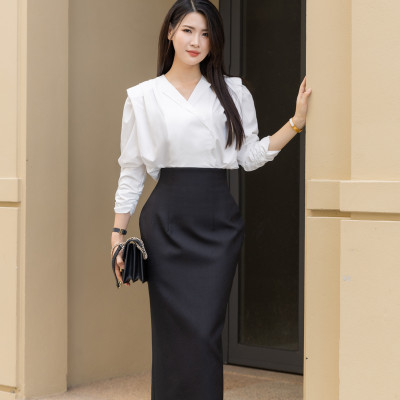 Chân váy cạp cao Tina thiết kế cao cấp WHITE CHIC