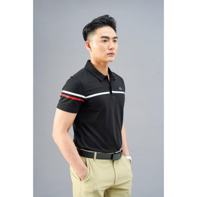 Áo Polo Ngắn Tay Nam AM SPORT1 PLM232 Có Cổ, Phối Kẻ, Thời Trang