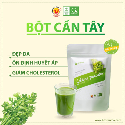 Bột Cần Tây Sấy Lạnh Nguyên Chất Quảng Thanh Túi 50gr  - Hỗ trợ giảm cân, giảm mỡ bụng, giảm mụn, giảm gút