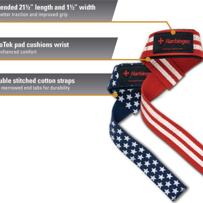  Dây Kéo Lưng Tập Gym Harbinger Padded Cotton Lift Straps Flag