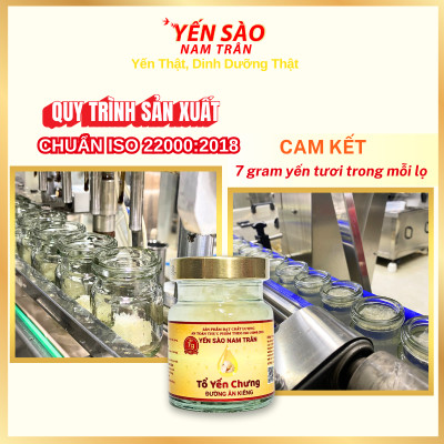 Yến sào chưng sẵn Đường Ăn Kiêng NAM TRÂN 7 gram Tổ Yến Tươi phù hợp với người kiêng đường. Lọ 70 ml