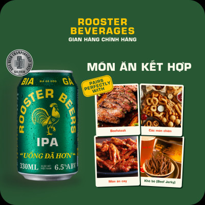 Bia thủ công | Rooster Beers IPA (Bia Gà IPA) Lốc 4 lon x 330ml