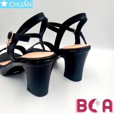 Xăng đan nữ 5p RO576 ROSATA tại BCASHOP màu đen hở mũi, quai ngang kiểu dáng basic tôn dáng và nét đẹp đôi chân