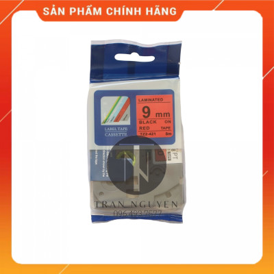 [Combo 3 hộp] Nhãn In Brother Tz2-421 - Đen nền đỏ 12mm x 8m - Hàng nhập khẩu