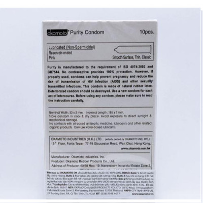 Bao Cao Su Nhật Okamoto - Siêu Mỏng - Không Mùi - Skin Purity - Chính hãng - H10