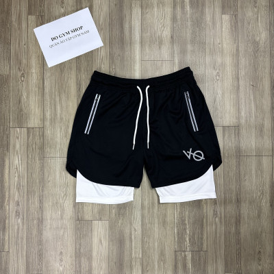 Quần 2 lớp nam tập gym DO GYM SHOP thun lỗ kim thoáng mát khi chơi thể thao QV2L11