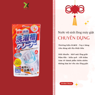 Nước vệ sinh lồng máy giặt Elmie - Túi 350g (Hàng nội địa Nhật)