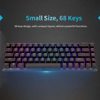 68 Phím Magic-Refiner MK đèn nền RGB Bảng kim loại 