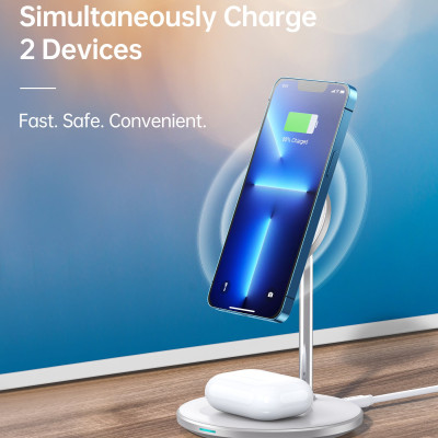 Đế sạc Choetech T581-F không dây Mag-safe 2in 1 (Hàng chính hãng)