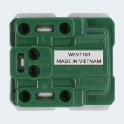 Ổ cắm đơn 3 chấu có màn che