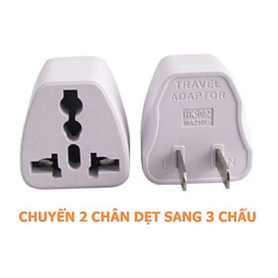 Phích Cắm Chuyển Đổi Ổ Cắm Từ 3 Chân Sang 2 Chân Dẹt, Tiện Dụng, Tiêu Chuẩn US - JP - Đài. TakyHome 8601-3chan