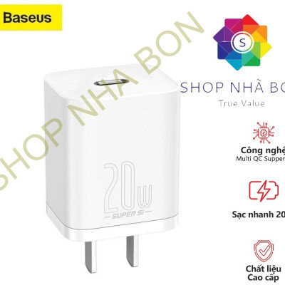 Củ Sạc Baseus Super Si 20W Mini Type C - PD/QC 3.0 - Hàng Chính Hãng